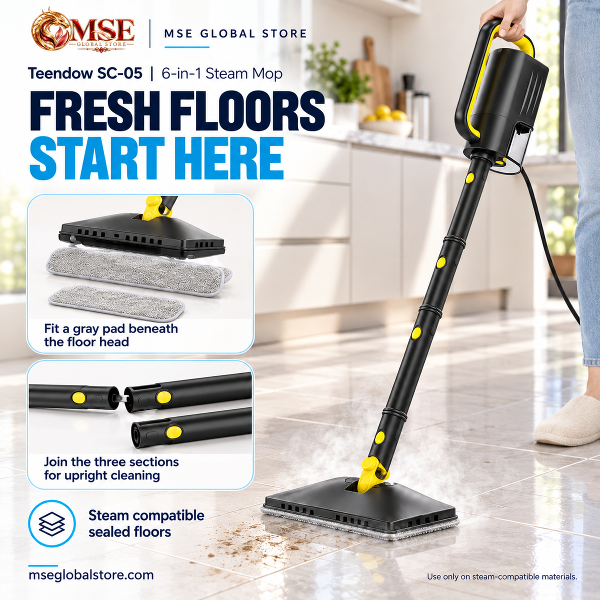 Teendow Steam Mop 6 in 1 💨