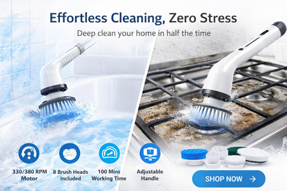 PowerScrub Pro™ – 8 in 1 Electric Cleaning Brush
