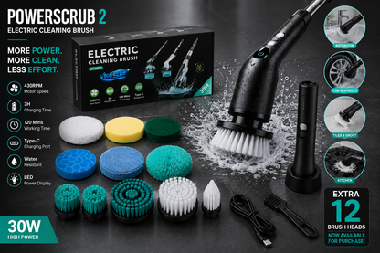 PowerScrub Pro V2. – 12 in 1 Electric Cleaning Brush